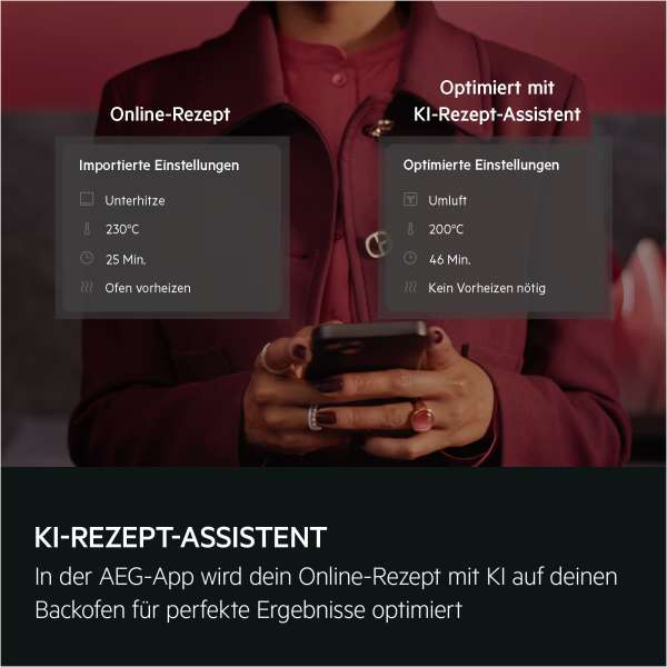 AEG BP9200T 9000 ProAssist, Einbaubackofen, WLAN-fähig, Pyrolytische Selbstreinigung, Matt Black
